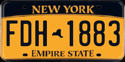 NY license plate FDH1883