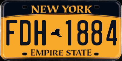 NY license plate FDH1884