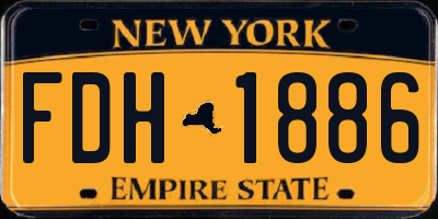 NY license plate FDH1886