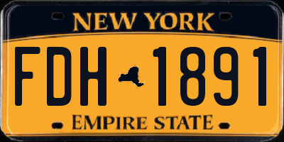 NY license plate FDH1891