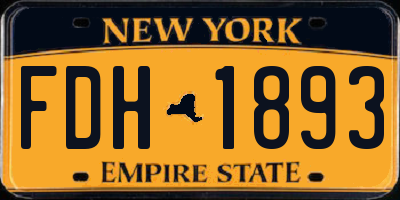 NY license plate FDH1893