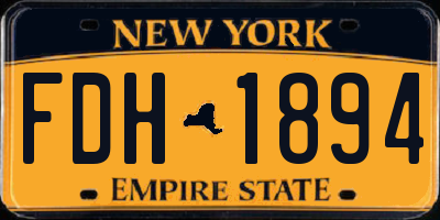 NY license plate FDH1894