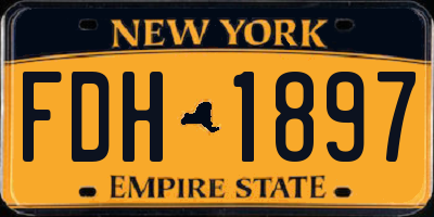 NY license plate FDH1897