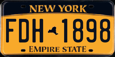 NY license plate FDH1898