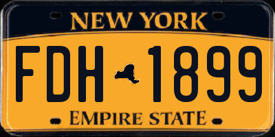 NY license plate FDH1899