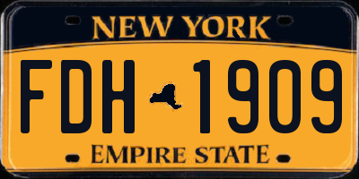 NY license plate FDH1909