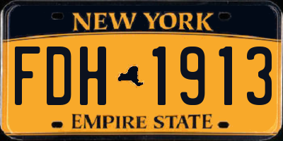 NY license plate FDH1913