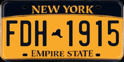 NY license plate FDH1915
