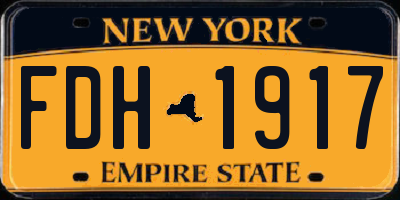 NY license plate FDH1917