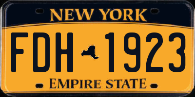 NY license plate FDH1923