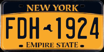 NY license plate FDH1924