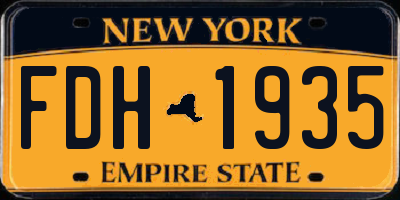 NY license plate FDH1935