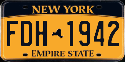 NY license plate FDH1942