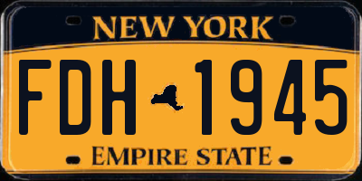 NY license plate FDH1945