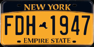 NY license plate FDH1947