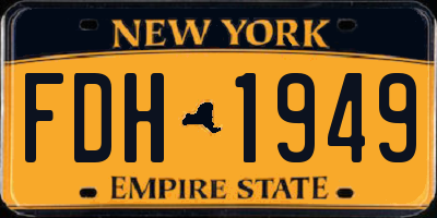 NY license plate FDH1949