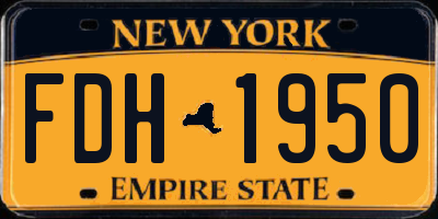 NY license plate FDH1950