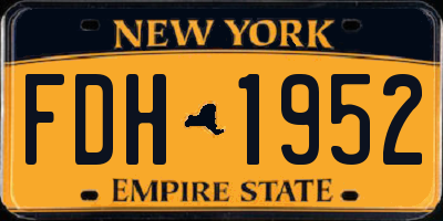 NY license plate FDH1952