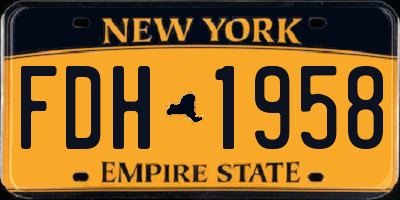 NY license plate FDH1958