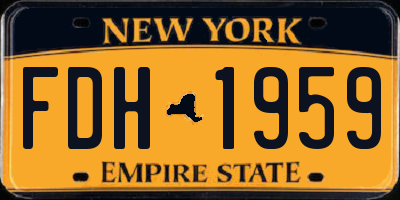 NY license plate FDH1959