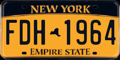 NY license plate FDH1964