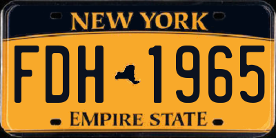 NY license plate FDH1965