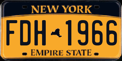 NY license plate FDH1966
