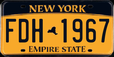 NY license plate FDH1967