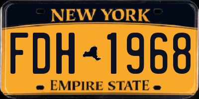 NY license plate FDH1968