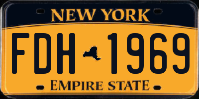 NY license plate FDH1969