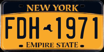 NY license plate FDH1971