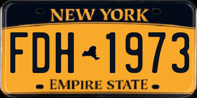 NY license plate FDH1973