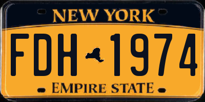NY license plate FDH1974