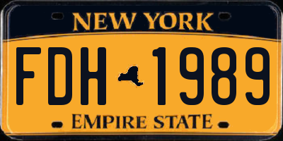 NY license plate FDH1989