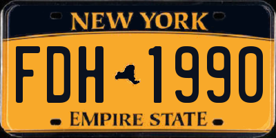 NY license plate FDH1990