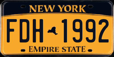 NY license plate FDH1992