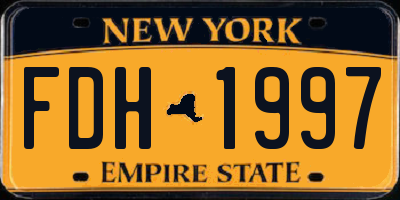NY license plate FDH1997