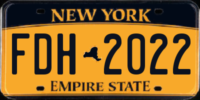 NY license plate FDH2022