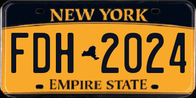 NY license plate FDH2024