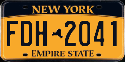 NY license plate FDH2041
