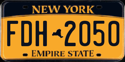 NY license plate FDH2050