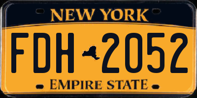 NY license plate FDH2052