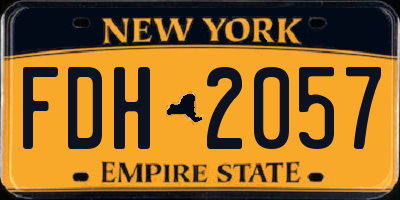 NY license plate FDH2057