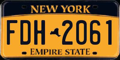 NY license plate FDH2061