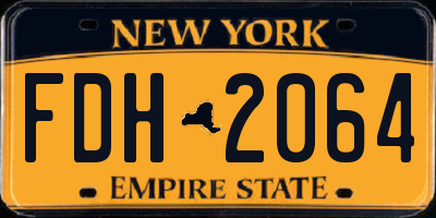 NY license plate FDH2064