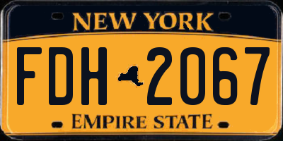 NY license plate FDH2067