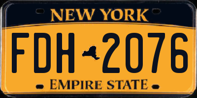 NY license plate FDH2076