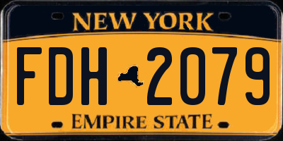 NY license plate FDH2079