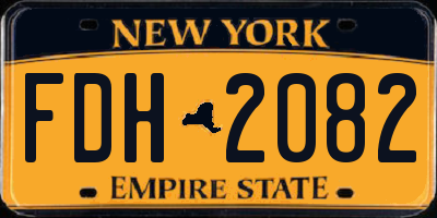 NY license plate FDH2082