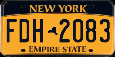 NY license plate FDH2083